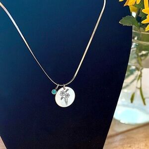 NWT - Birth Flower Necklace with Birth Month Charm